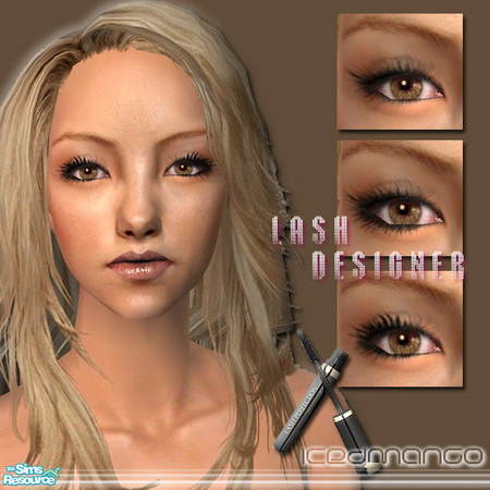 Sims 2 — Lash Designer Set by IcedMango — New Mascara Set - Classic Black - Will add definition to your Sims' eyes,
