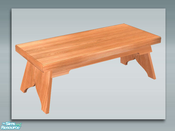 Sims 2 — Rustic Living: Pine - Coffee Table by Shakeshaft — Part of a recolour of my Rustic Living room set, in a worn
