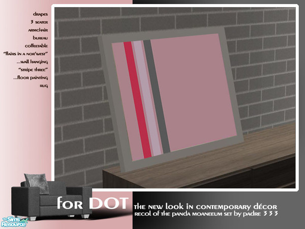 Sims 2 — For DOT - Floor Painting by Padre — Homage to my ring bearer, DOT here at TSR. A pink livingroom set (who said