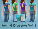 Sims 4 — Animal Crossing Set 1 by helluin9992 — These are some T-Shirts inspired in Animal Crossing, i'm making a second