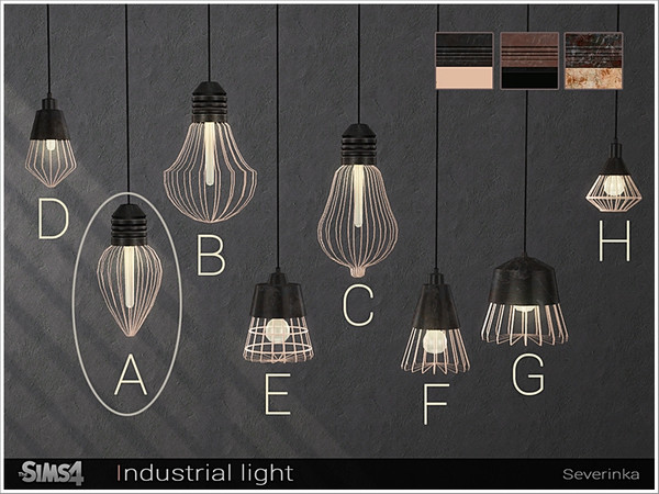 Sims 4 — [Industrial light] - ceiling  lamp A by Severinka_ — Ceiling lamp A Loft style From the set 'Industrial light'