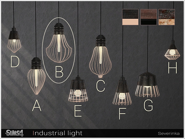 Sims 4 — [Industrial light] - ceiling  lamp B by Severinka_ — Ceiling lamp B Loft style From the set 'Industrial light'