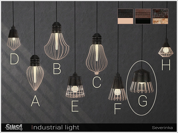 Sims 4 — [Industrial light] - ceiling  lamp G by Severinka_ — Ceiling lamp G Loft style From the set 'Industrial light'