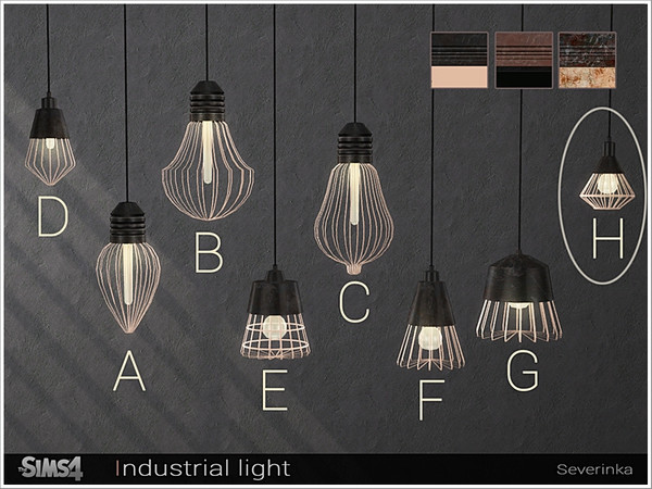 Sims 4 — [Industrial light] - ceiling  lamp H by Severinka_ — Ceiling lamp H Loft style From the set 'Industrial light'