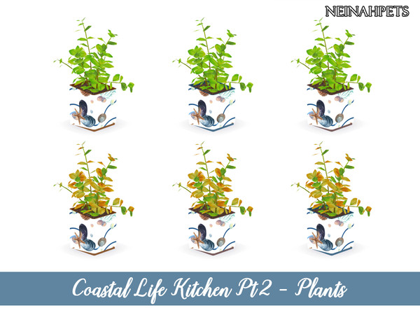Sims 4 — Coastal Life Kitchen Plant by neinahpets — A plant set with two types of plants. 3 Colors per plant type