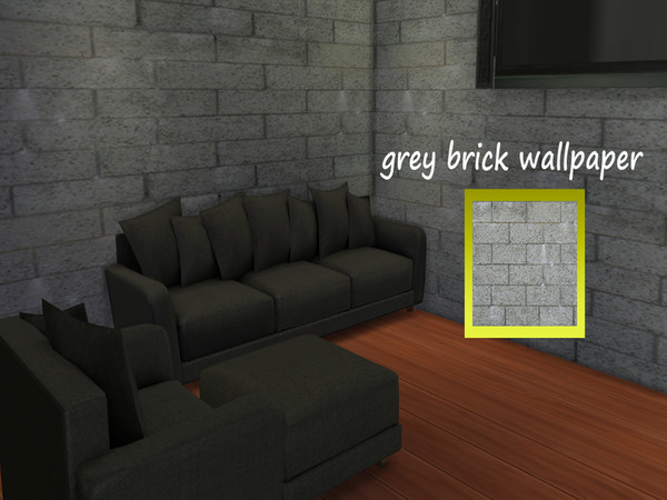 Sims 4 — Brick pattern by stacey451 — Grey brick wallpaper sims 4 Hope you enjoy :) Looks really good and modern