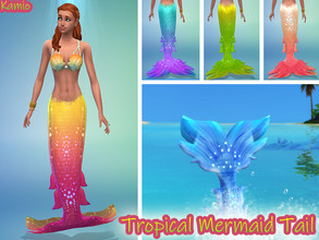 Sims 4 — Tropical Island Living Mermaid Tail Recoulour by Radea — A tropical recolour of the island living mermaid tails