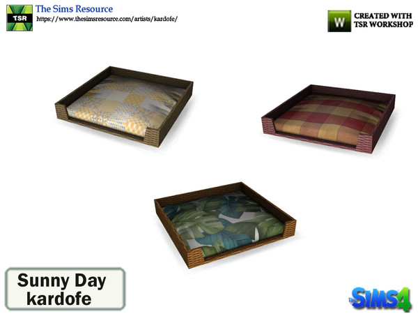 Sims 4 — kardofe_Sunny Day _Large pet bed by kardofe — Large pet bed, in three color options 