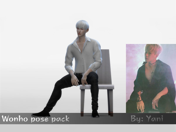 Sims 4 — Wonho pose pack by YaniSim — Wonho inspired poses The Sims 4 pose 7 poses in game Custom thumbnail I hope you