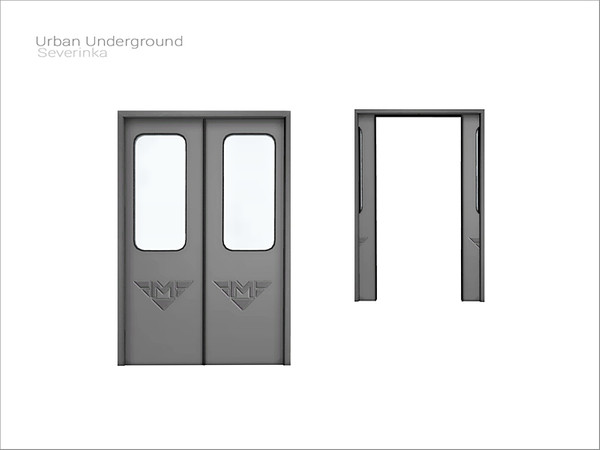 Sims 4 — [Urban Underground] - double sliding door by Severinka_ — Double sliding door From the set 'Urban Underground'