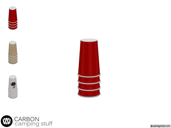 Sims 4 — Carbon Paper Cups by wondymoon — - Carbon Camping Stuff - Paper Cups - Wondymoon|TSR - Creations'2019