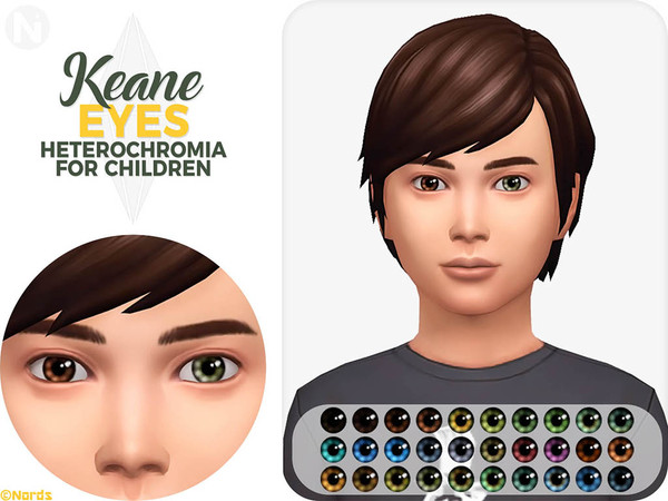 Sims 4 — Keane Heterochromia for CU by Nords — This is a heterochromia option of my Keane Eyes for child sims. I made it