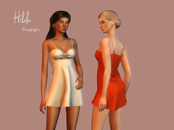 Sims 4 — Hilda by laupipi2 — New summer perfect dress with ties at the back side and a little cut out in the front. New