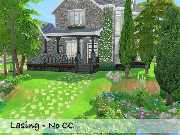 Sims 4 — Lasing - No CC by GSimmer_ — Lasing is a beautiful residential lot, consisting of a beautiful living room with a