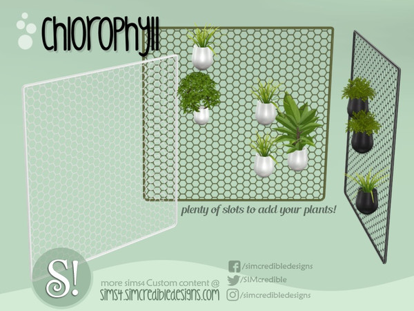 Sims 4 — Chlorophyll vertical garden frame by SIMcredible! — by SIMcredibledesigns.com available at TSR 3 colors