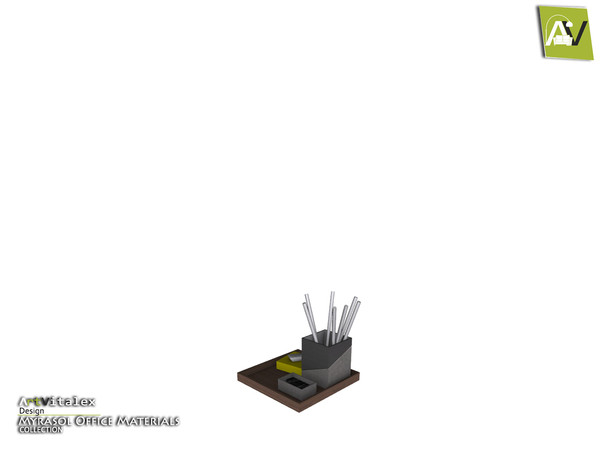 Sims 4 — Myrasol Pen Holder, Eraser, Post-It, Paperclip by ArtVitalex — - Myrasol Pen Holder, Eraser, Post-It, Paperclip