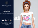 Sims 4 — Marta Li Stradivarius Print Cropped Tee by martalisofia — From Stradivarius Spring/Summer 2019 Collection