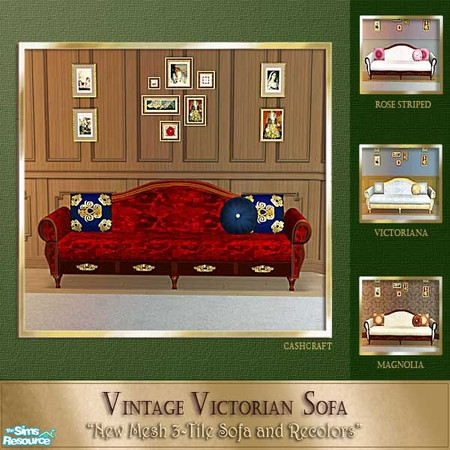 Sims 2 — Victorian Sofa Collection - Club Red by Cashcraft — A vintage Victorian sofa to match furnishings from my