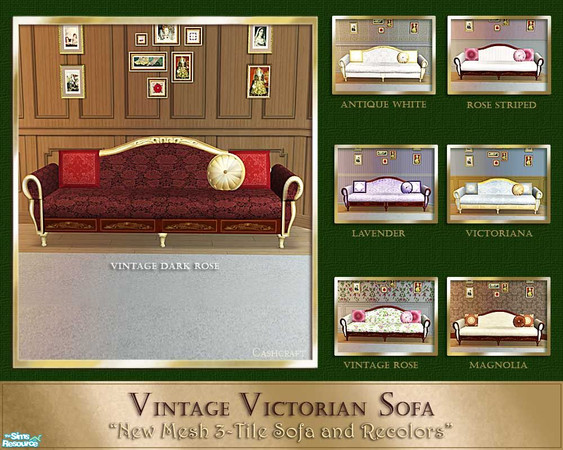 Sims 2 — Victorian Inspired Sofa Collection by Cashcraft — **Sofa mesh updated Feb. 22, 2007**A vintage Victorian sofa to