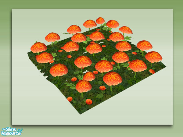Sims 2 — Mom's Pom Poms - Orange by Shakeshaft — Part of a set of colourful Mom's Pom Poms for your sims gardens, these