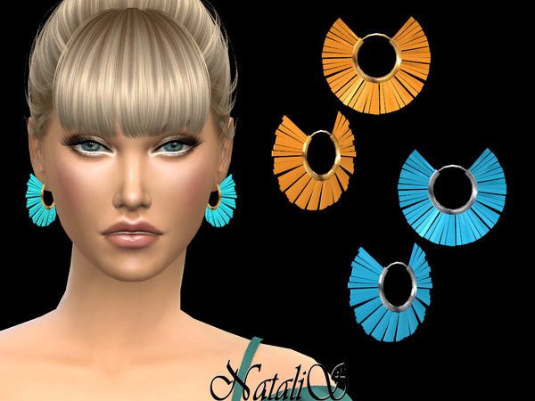 Sims 4 — NataliS_Colorful tassel hoop earrings by Natalis — Colorful tassel hoop earrings. FT-FA-FE 10 colors.