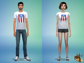 Sims 4 — Puerto Rican Flag Shirts by wtrshpdwn — Simple t-shirts with the Puerto Rican flag.