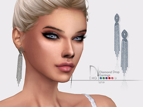 Sims 4 — Diamond Drop Earrings by DarkNighTt — Diamond Drop Earrings Have 6 colors. HQ mod compatible. Hope you enjoy!