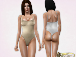 Sims 3 — Touch of Smooth Thong Bodysuit by Harmonia — 3 color. recolorable Please do not use my textures. Please do not