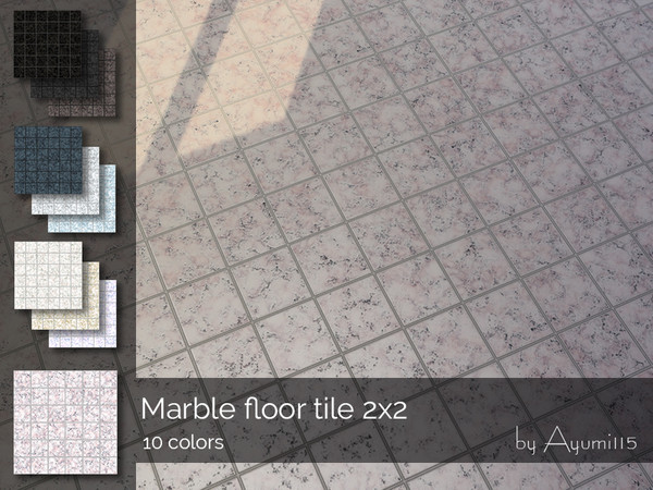 Sims 4 — Marble floor tile 2x2 by Ayumi115 — Marble floor tile 2x2 10 colors 