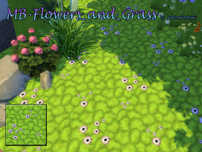 Sims 4 — MB-Flowers_and_Grass by matomibotaki — MB-Flowers_and_Grass, lovely grass with flowers texture for your