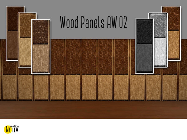 Sims 4 — Wood Panels AW 02 by Natallle — - 6 swatches. - Price 5. - Custom thumbnail.