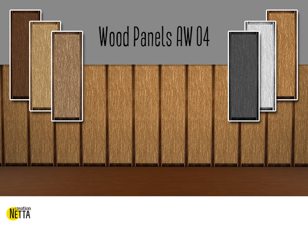 Sims 4 — Wood Panels AW 04 by Natallle — - 6 swatches. - Price 5. - Custom thumbnail.