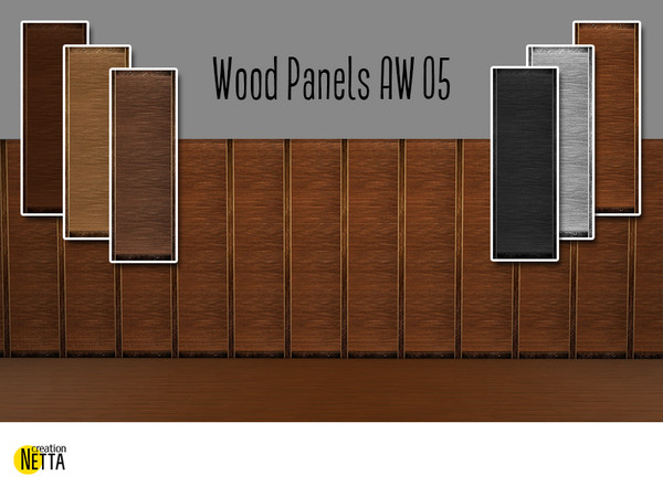 Sims 4 — Wood Panels AW 05 by Natallle — - 6 swatches. - Price 5. - Custom thumbnail.