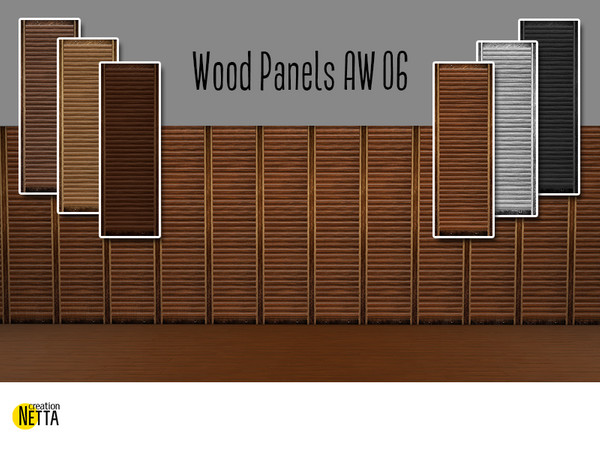 Sims 4 — Wood Panels AW 06 by Natallle — - 6 swatches. - Price 5. - Custom thumbnail.