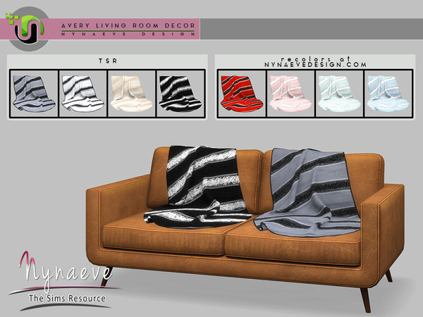 Sims 4 — Avery Throw Blanket V2 by NynaeveDesign — Avery Living Room - Throw Blanket V2 Located in: Decor - Miscellaneous