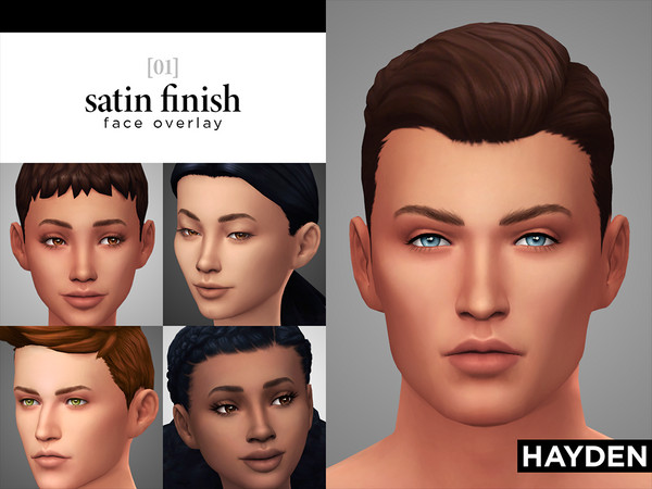 Sims 4 — Face Overlay [Satin Finish] by HAYDEN2 — A clean, fairly maxis match face overlay. Designed with the intention