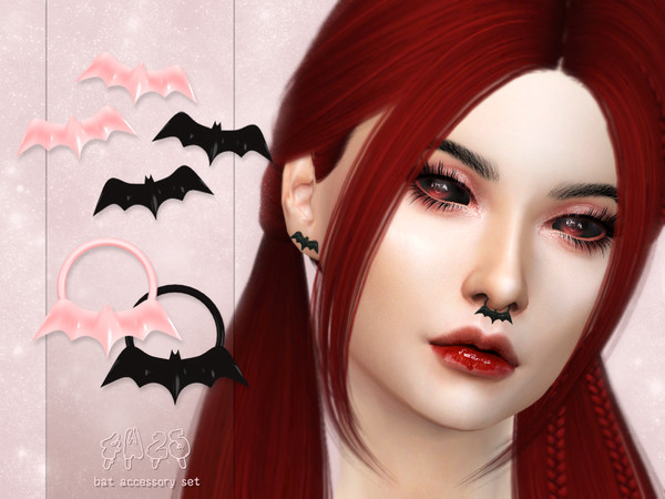 Sims 4 — 4w25 - Bat Accessory Set by 4w25-cc — TF/M-EF/M 5 swatches Custom thumbnails HQ compatible All LODs Disallowed