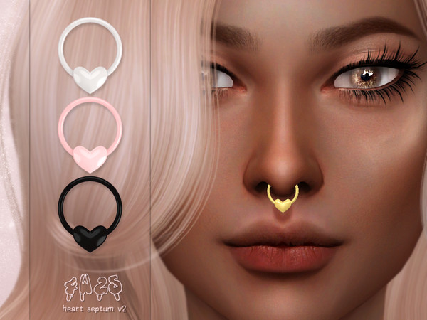 Sims 4 — 4w25 - Heart Septum V2 by 4w25-cc — TF/M-EF/M 7 swatches Custom thumbnails HQ compatible All LODs Disallowed for