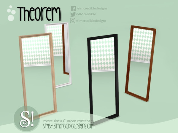 Sims 4 — Theorem Hallway - mirror by SIMcredible! — by SIMcredibledesigns.com available at TSR 4 colors variations