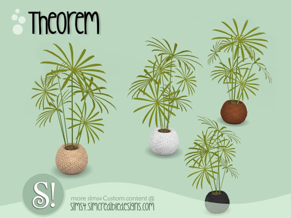 Sims 4 — Theorem Hallway - plant by SIMcredible! — by SIMcredibledesigns.com available at TSR 4 colors variations