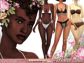 Sims 4 — Flower Skin Overlay FEMALE by Pralinesims — Skin overlay for female sims, comes in 12 versions. Teen-elder.