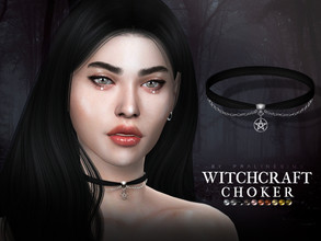 Sims 4 — Witchcraft Choker by Pralinesims — Pentagram choker in 10 colors.