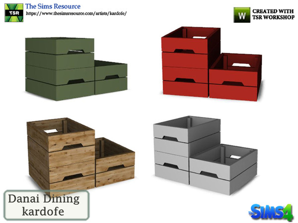 Sims 4 — kardofe_Danai Dining room_boxes by kardofe — Boxes inspired by Ikea's KNAGGLIG boxes, in four colour options 
