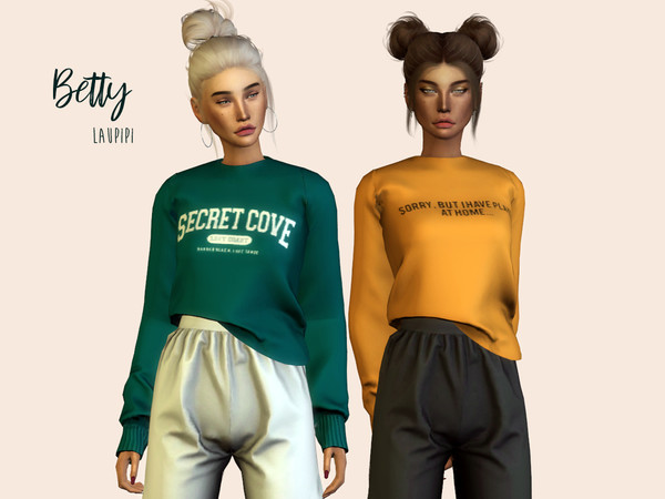Sims 4 — Betty by laupipi2 — New sweater super cozy! 10 Swatches All maps New custom mesh, all LODs