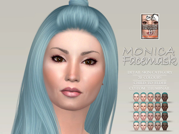 Sims 4 — Monica facemask by BAkalia — Hello Realistic facemask for female sims in twenty skin colors. It works like a