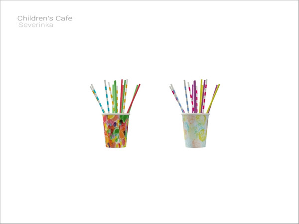 Sims 4 — [Children's Cafe] - glass with chopsticks by Severinka_ — Glass with chopsticks From the set 'Children's Cafe'