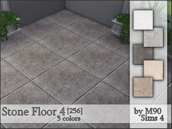 Sims 4 — M90 Stone Floor 4 [256] by Mircia90 — Stone slabs in 5 colors.