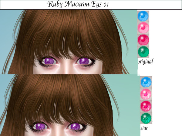 Sims 4 — ruby macaron eyes01. by rubychingu — Facepaint category eyes with 5 colors original and star ver. all genders,