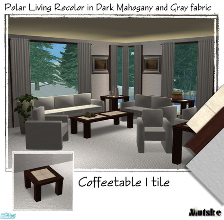 Sims 2 — Polar Living Dark Mahogany - Coffee 1  by Mutske — All surfaces in Dark Mahogany wood and stone top (which you