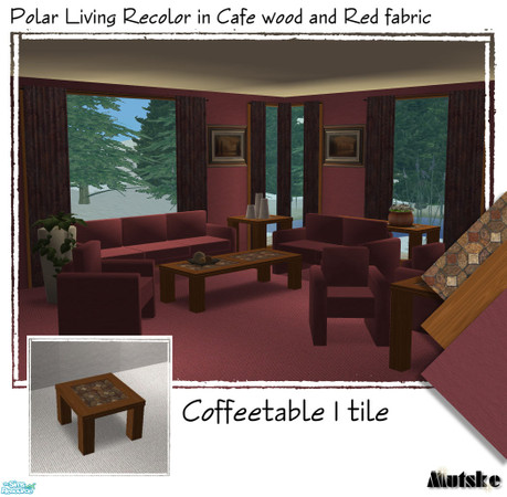 Sims 2 — Polar Living Cafe - Coffeetable 1 tile by Mutske — All surfaces in cafe wood and stone top (which you can mix